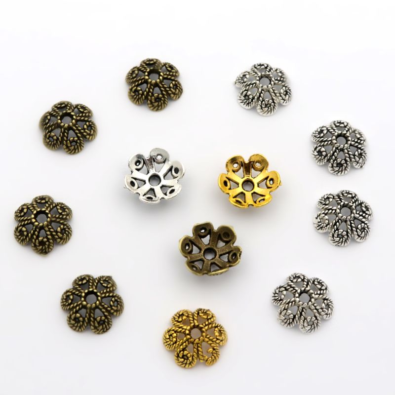 Jewelry Making Business - 50 szt. Kwiatowe ażurowe luźne koraliki