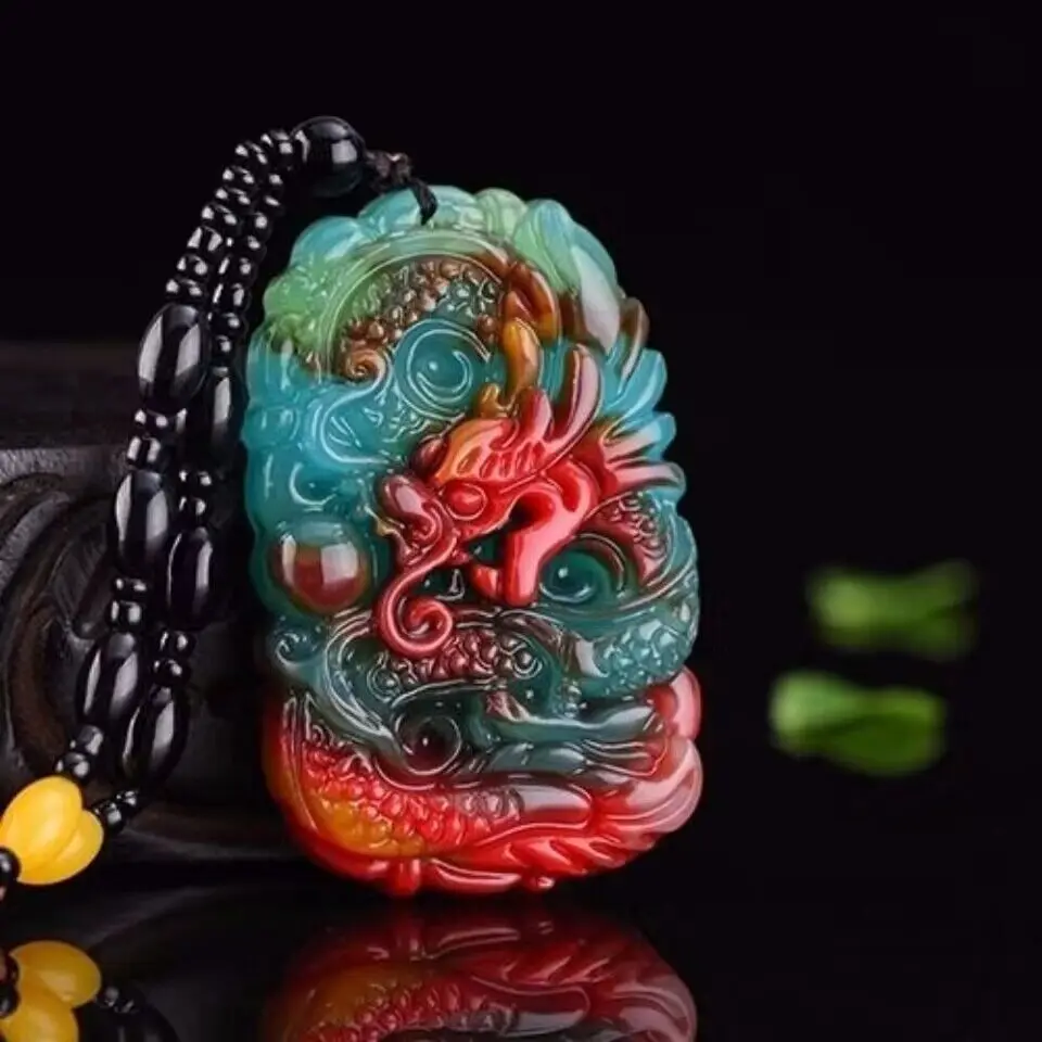 Jewelry Making Necklaces - Prawdziwy jadeitowy smok wisiorek naszyjnik wisiorki