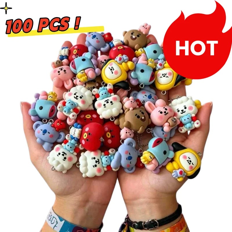 Jewelry Making Necklaces - 7 szt. BT21 Żywiczne Charmsy z