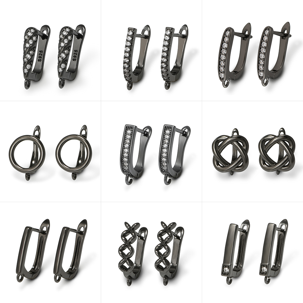 Jewelry Making School - YANASI 1 Para Czarne Mosiężne Haczyki