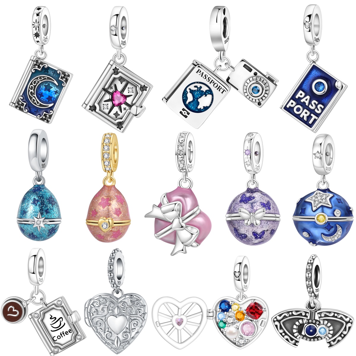 Jewelry Making Books - MISEFF S925 Srebrny Charms w Kształcie