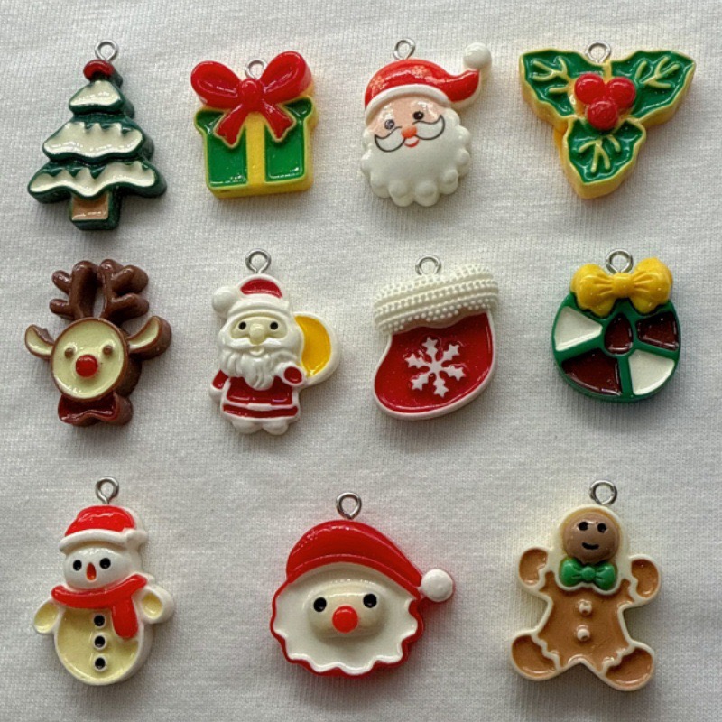 Jewelry Making Necklaces - 10 szt. Świąteczne zawieszki z żywicy