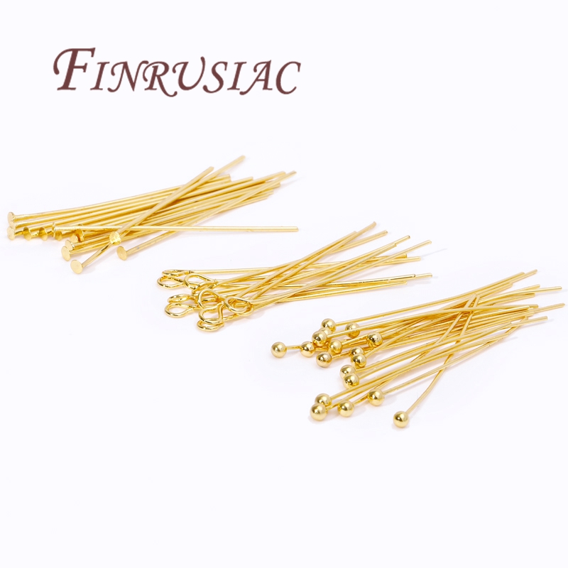 Jewelry Making Head Pins - 50 sztuk 20-50mm pozłacane szpilki do