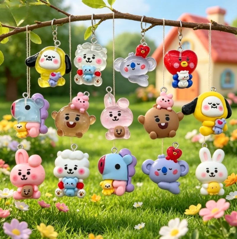 7 szt. BT21 Żywiczne Charmsy z – Jewelry Making Necklaces recenzja i cena